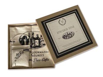 L'EPICERIE FINE - Coffret de 2 torchons et 1 Sachet Parfumé - Parfum : Thé Poudré